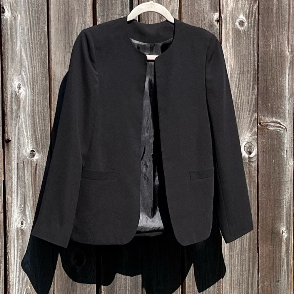 Black open blazer size small